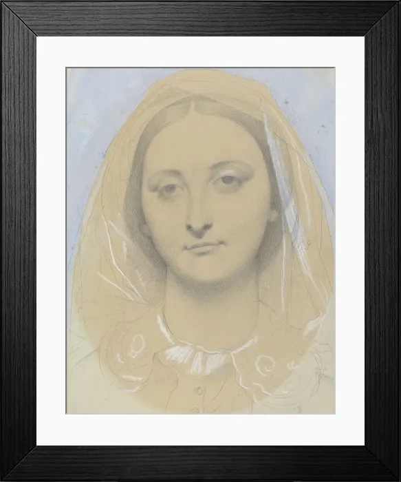 Framed Print : Mademoiselle Mary de Borderieux(?), 1857. Creator: Jean-Auguste-Dominique Ingres Framed Print : Mademoiselle Mary de Borderieux(?), 1857. Creator: Jean-Auguste-Dominique Ingres