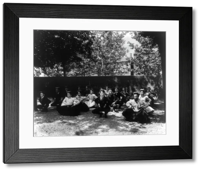 Framed Print : Outdoor posture exercises, (1899?). Creator: Frances Benjamin Johnston Framed Print : Outdoor posture exercises, (1899?). Creator: Frances Benjamin Johnston