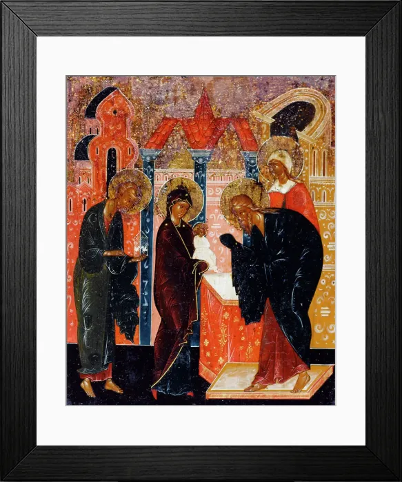 Framed Print : Presentation of Christ in the Temple, between 1700 and 1800. Creator: School of Palekh Framed Print : Presentation of Christ in the Temple, between 1700 and 1800. Creator: School of Palekh