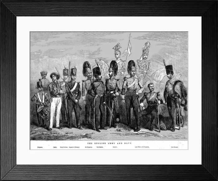Framed Print : The English Army and Navy, 1854. Creator: J Gaildrau Framed Print : The English Army and Navy, 1854. Creator: J Gaildrau