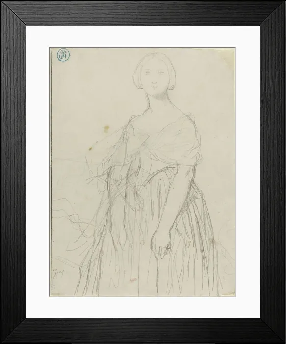 Framed Print : Sketch for Madame Moitessier. Creator: Jean-Auguste-Dominique Ingres Framed Print : Sketch for Madame Moitessier. Creator: Jean-Auguste-Dominique Ingres