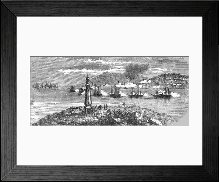 Framed Print : Bombardment of Odessa, April 26, 1854, 1854. Creator: Unknown Framed Print : Bombardment of Odessa, April 26, 1854, 1854. Creator: Unknown