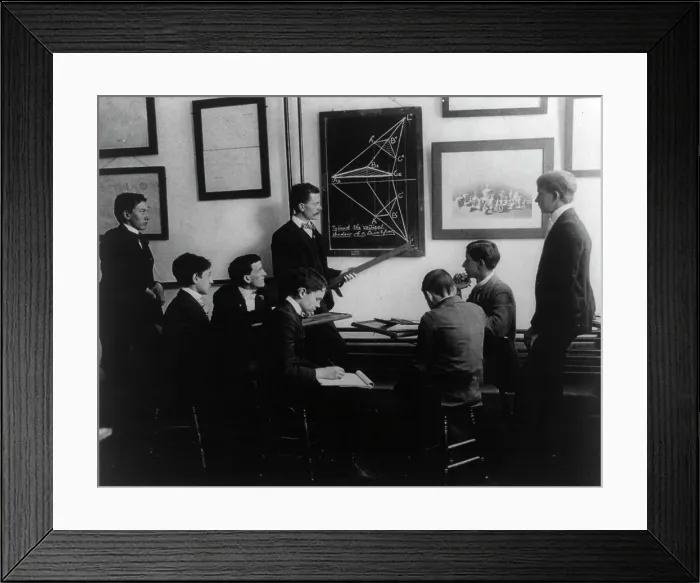 Framed Print : Class in solid geometery, Manual Training, (1899?). Creator: Frances Benjamin Johnston Framed Print : Class in solid geometery, Manual Training, (1899?). Creator: Frances Benjamin Johnston