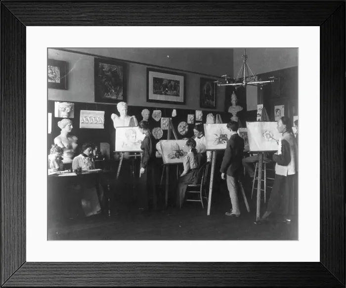 Framed Print : A class in painting, Central High School, (1899?). Creator: Frances Benjamin Johnston Framed Print : A class in painting, Central High School, (1899?). Creator: Frances Benjamin Johnston