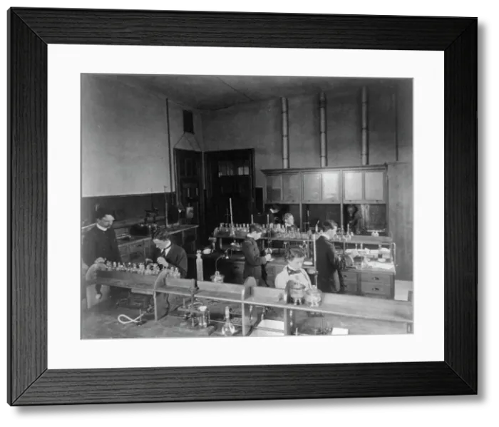 Framed Print : A chemistry lab, Central High School, (1899?). Creator: Frances Benjamin Johnston Framed Print : A chemistry lab, Central High School, (1899?). Creator: Frances Benjamin Johnston