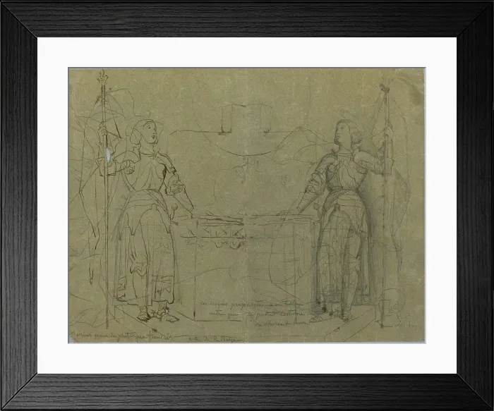 Framed Print : Joan of Arc Standing at the Altar at Reims Cathedral, c. 1844. Creator: Jean-Auguste-Dominique Ingres Framed Print : Joan of Arc Standing at the Altar at Reims Cathedral, c. 1844. Creator: Jean-Auguste-Dominique Ingres