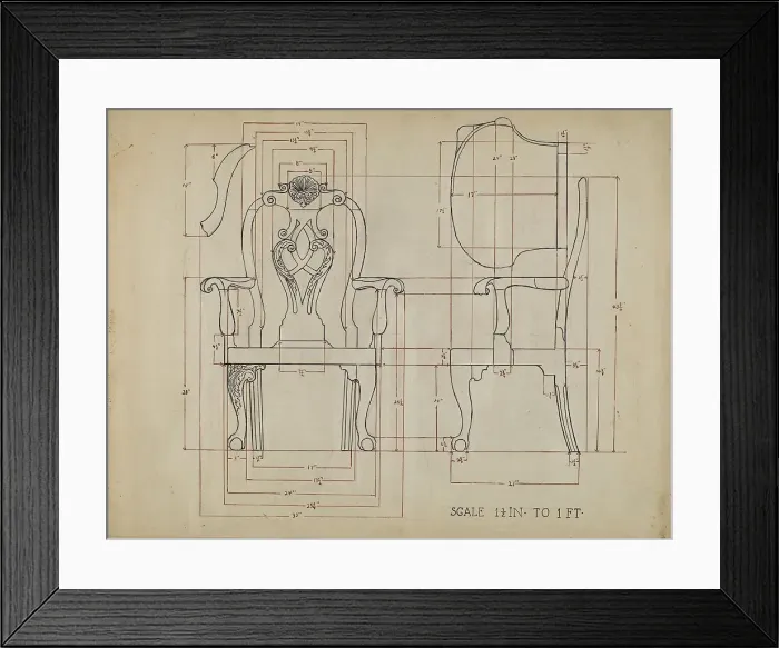 Framed Print : Chair, 1935 / 1942. Creator: Unknown Framed Print : Chair, 1935 / 1942. Creator: Unknown