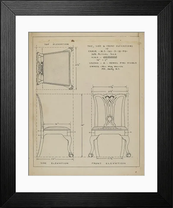 Framed Print : Chair, 1935 / 1942. Creator: Unknown Framed Print : Chair, 1935 / 1942. Creator: Unknown