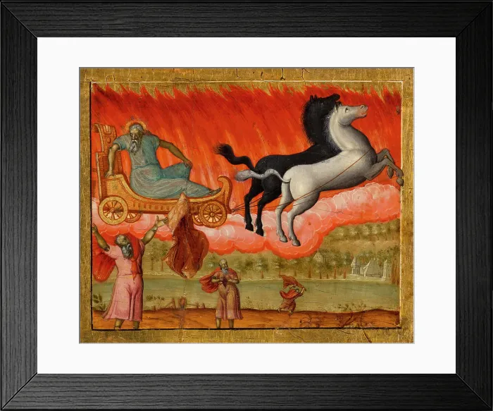 Framed Print : The prophet Elijah and scenes from his life, c.1700. Creator: Bulgarian School Framed Print : The prophet Elijah and scenes from his life, c.1700. Creator: Bulgarian School