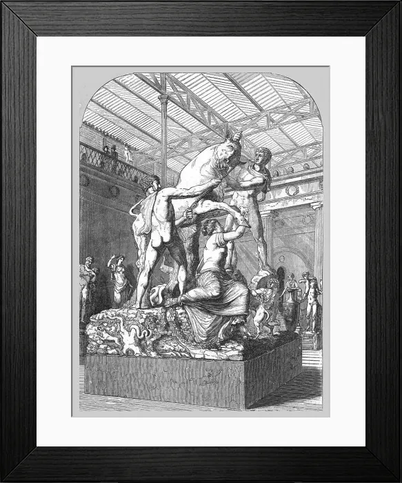 Framed Print : Crystal Palace, Sydenham; Roman Court: Toro Farnese, from the Farnese Collection, Naples, 1854. Creator: Unknown Framed Print : Crystal Palace, Sydenham; Roman Court: Toro Farnese, from the Farnese Collection, Naples, 1854. Creator: Unknown