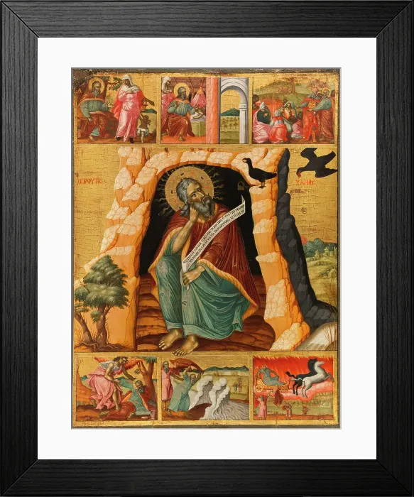 Framed Print : The prophet Elijah and scenes from his life, c.1700. Creator: Bulgarian School