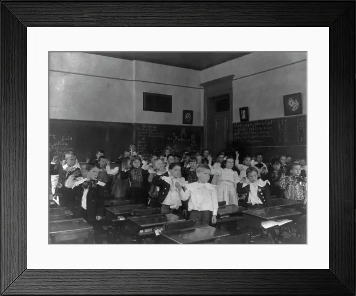 Framed Print : Children in classroom, (1899?). Creator: Frances Benjamin Johnston Framed Print : Children in classroom, (1899?). Creator: Frances Benjamin Johnston