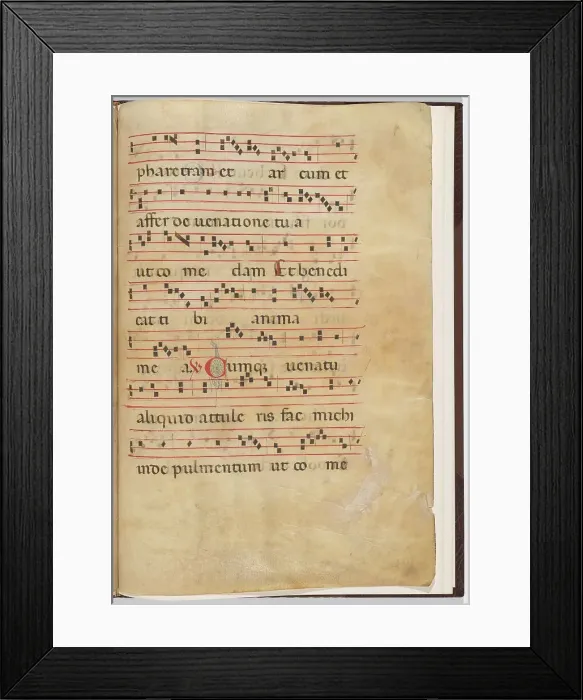 Framed Print : Leaf 8 from an antiphonal fragment, c. 1275. Creator: Unknown Framed Print : Leaf 8 from an antiphonal fragment, c. 1275. Creator: Unknown