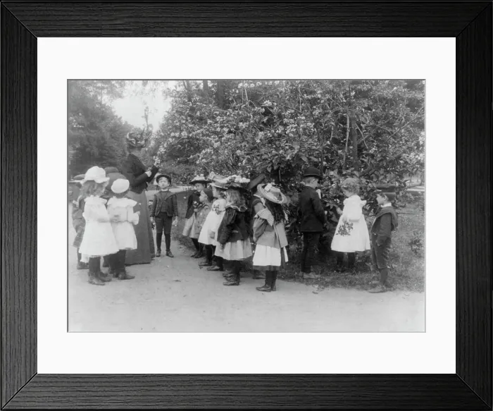 Framed Print : Outdoor class in botany, Washington, D.C. (1899?). Creator: Frances Benjamin Johnston Framed Print : Outdoor class in botany, Washington, D.C. (1899?). Creator: Frances Benjamin Johnston