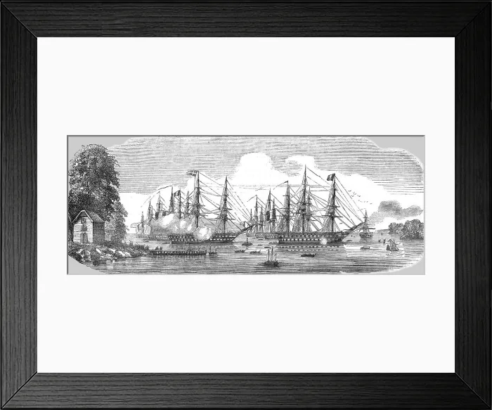 Framed Print : French Baltic Fleet in Kiel Harbour, 1854. Creator: Unknown Framed Print : French Baltic Fleet in Kiel Harbour, 1854. Creator: Unknown