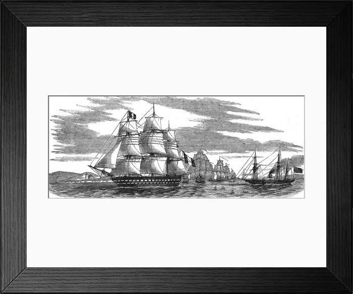 Framed Print : French Baltic Fleet going through the Great Belt, 1854. Creator: Unknown Framed Print : French Baltic Fleet going through the Great Belt, 1854. Creator: Unknown