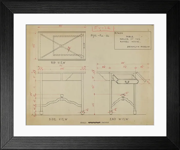 Framed Print : Table, 1935 / 1942. Creator: Unknown Framed Print : Table, 1935 / 1942. Creator: Unknown