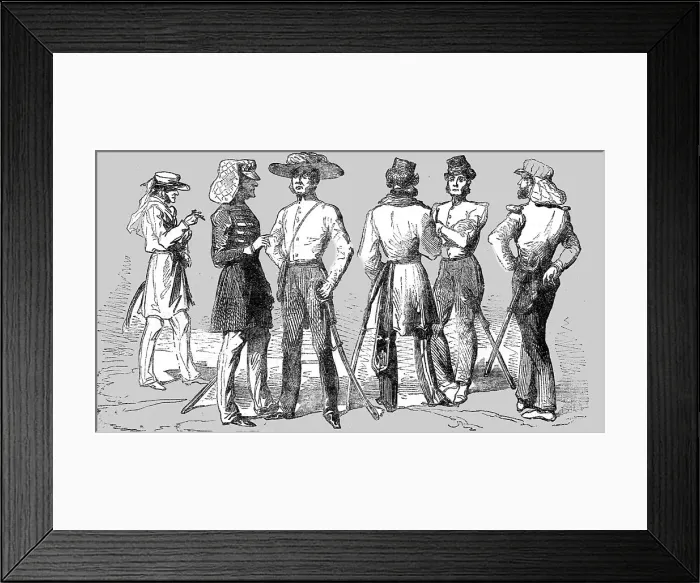 Framed Print : Easy Costume of English Officers at Scutari, 1854. Creator: Unknown Framed Print : Easy Costume of English Officers at Scutari, 1854. Creator: Unknown