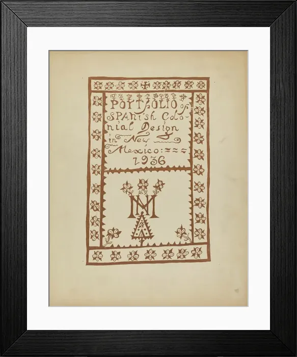 Framed Print : Tile Page for Portfolio, 1935 / 1942. Creator: Unknown Framed Print : Tile Page for Portfolio, 1935 / 1942. Creator: Unknown