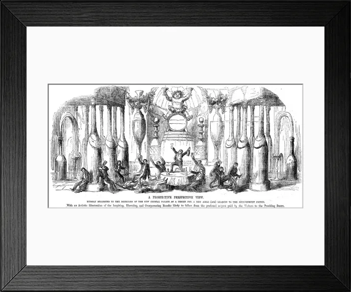 Framed Print : The Crystal Palace and its Refreshments; A Prospective Perspective View, 1854. Creator: Unknown Framed Print : The Crystal Palace and its Refreshments; A Prospective Perspective View, 1854. Creator: Unknown