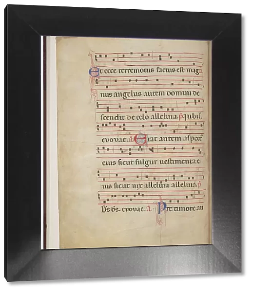 Leaf 3 from an antiphonal fragment (verso), c. 1275. Creator: Unknown