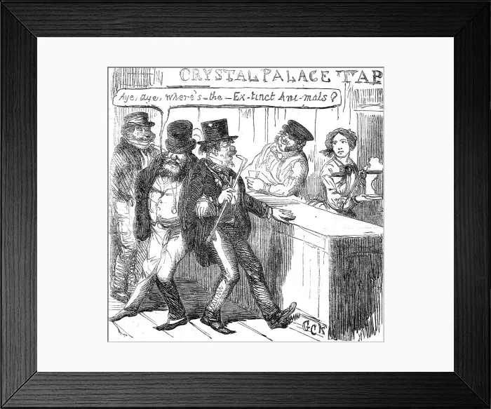 Framed Print : The Crystal Palace and its Refreshments; Gentlemen Visitors over-refreshed, 1854. Creator: George Cruikshank Framed Print : The Crystal Palace and its Refreshments; Gentlemen Visitors over-refreshed, 1854. Creator: George Cruikshank
