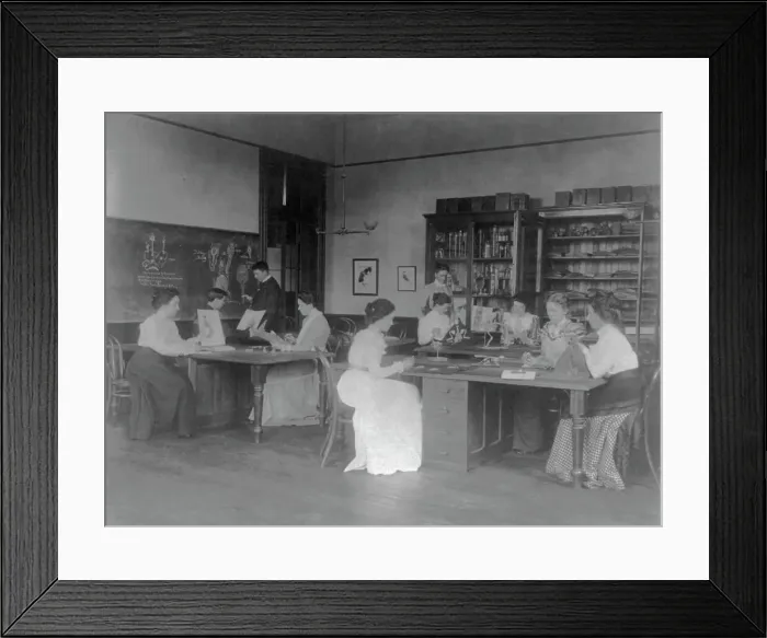 Framed Print : Classroom scenes in Washington, D.C. public schools - zoology class at Eastern High School, (1899?). Creator: Frances Benjamin Johnston Framed Print : Classroom scenes in Washington, D.C. public schools - zoology class at Eastern High School, (1899?). Creator: Frances Benjamin Johnston
