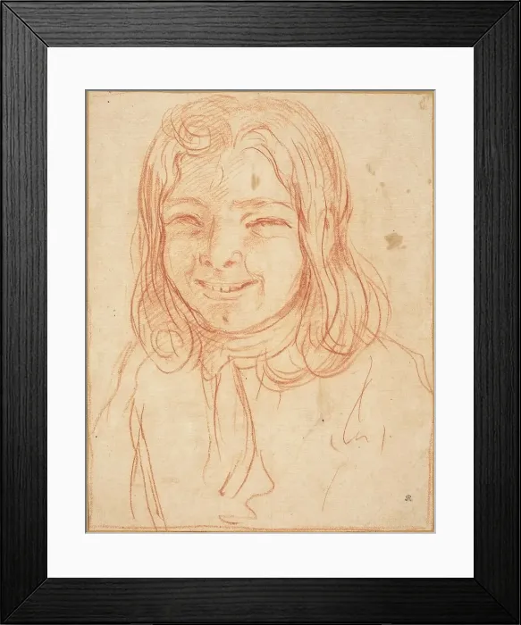 Framed Print : A Smiling Boy with Flowing Hair, c. 1700. Creator: Unknown Framed Print : A Smiling Boy with Flowing Hair, c. 1700. Creator: Unknown