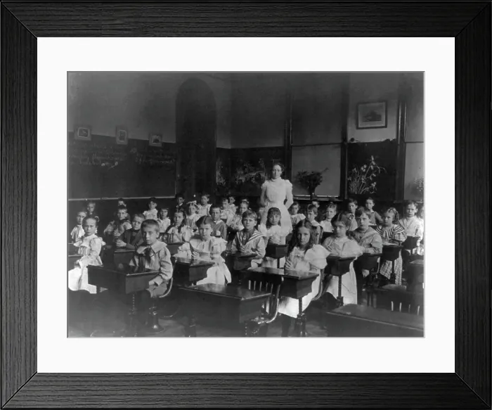 Framed Print : Classroom scenes in Washington, D.C. public schools: general classroom scenes, 1st Division, (1899?) Creator: Frances Benjamin Johnston Framed Print : Classroom scenes in Washington, D.C. public schools: general classroom scenes, 1st Division, (1899?) Creator: Frances Benjamin Johnston