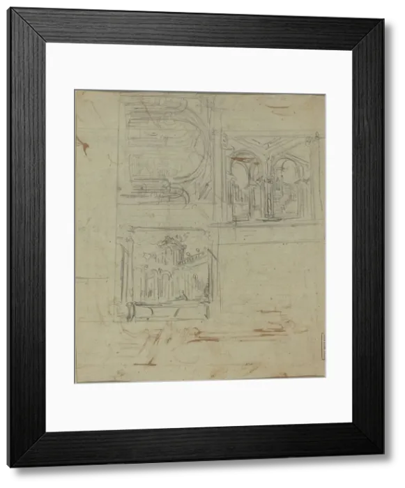 Framed Print : Fantastic Architectural Studies. Creator: Unknown Framed Print : Fantastic Architectural Studies. Creator: Unknown
