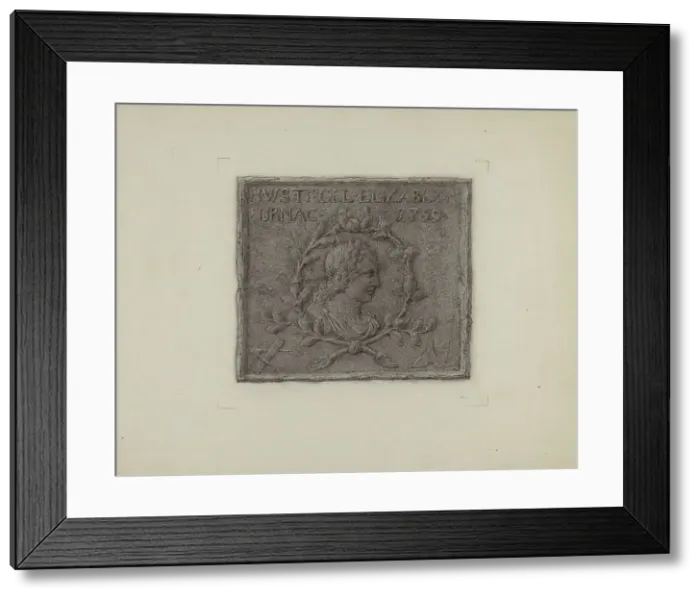 Framed Print : Pa. German Stove Plate, c. 1936. Creator: Elmer G Anderson Framed Print : Pa. German Stove Plate, c. 1936. Creator: Elmer G Anderson