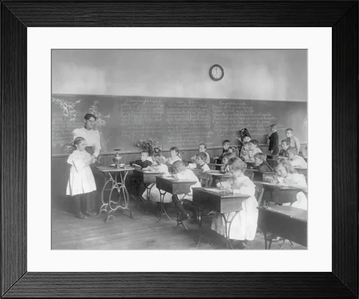 Framed Print : Class in science - studying water vapor, 2nd Division elementary school, Washington, D.C. (1899?). Creator: Frances Benjamin Johnston Framed Print : Class in science - studying water vapor, 2nd Division elementary school, Washington, D.C. (1899?). Creator: Frances Benjamin Johnston
