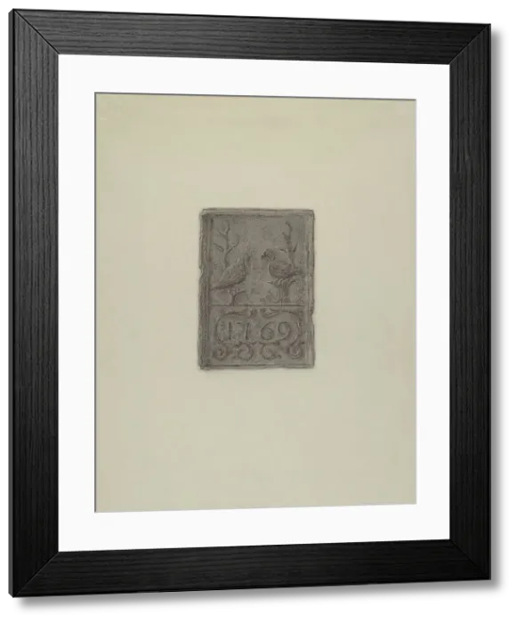 Framed Print : Pa. German Stove Plate, c. 1936. Creator: Elmer G Anderson Framed Print : Pa. German Stove Plate, c. 1936. Creator: Elmer G Anderson
