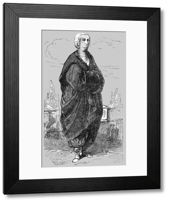 Framed Print : Woman of Constantinople in the Street; The Women of Turkey, 1854. Creator: Unknown Framed Print : Woman of Constantinople in the Street; The Women of Turkey, 1854. Creator: Unknown