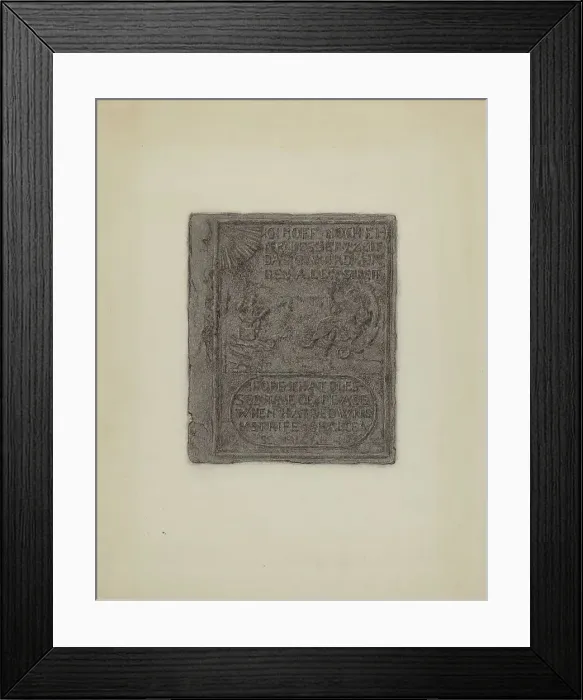 Framed Print : Pa. German Stove Plate, c. 1936. Creator: Elmer G Anderson Framed Print : Pa. German Stove Plate, c. 1936. Creator: Elmer G Anderson