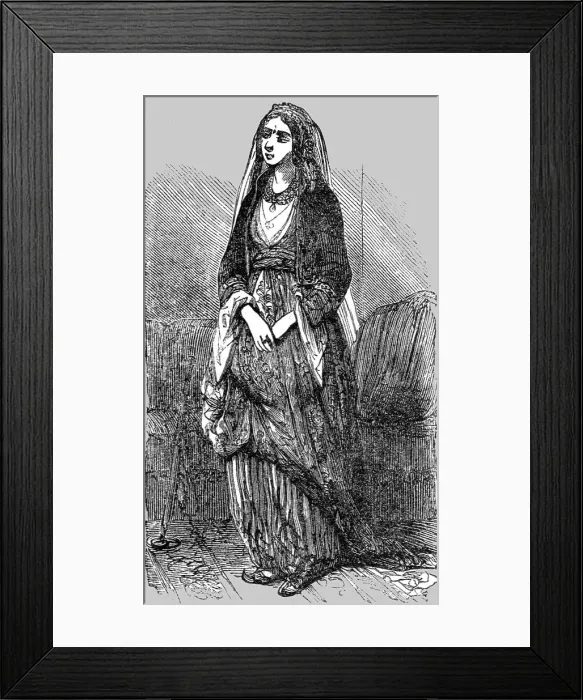 Framed Print : Woman of Constantinople in-doors; The Women of Turkey, 1854. Creator: Unknown Framed Print : Woman of Constantinople in-doors; The Women of Turkey, 1854. Creator: Unknown