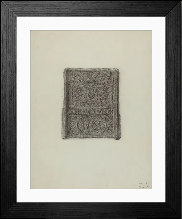 Framed Print : Pa. German Stove Plate, c. 1936. Creator: Elmer G Anderson Framed Print : Pa. German Stove Plate, c. 1936. Creator: Elmer G Anderson