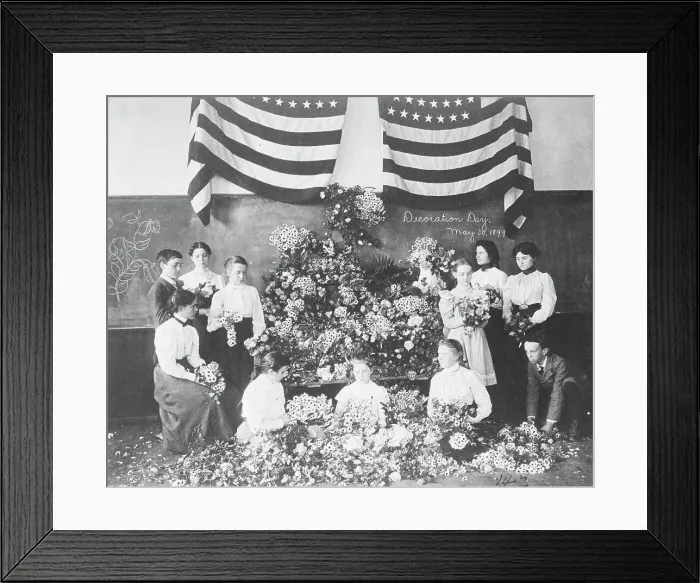 Framed Print : Daisies gathered for Decoration Day, May 30, 1899, (1899?). Creator: Frances Benjamin Johnston Framed Print : Daisies gathered for Decoration Day, May 30, 1899, (1899?). Creator: Frances Benjamin Johnston