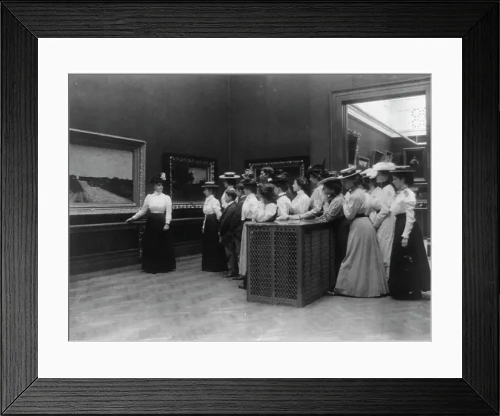 Framed Print : A class visiting the Art Gallery, (1899?). Creator: Frances Benjamin Johnston Framed Print : A class visiting the Art Gallery, (1899?). Creator: Frances Benjamin Johnston