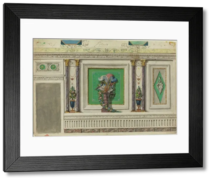 Framed Print : Design for a Wall of a Music Room [recto]. Creator: Unknown