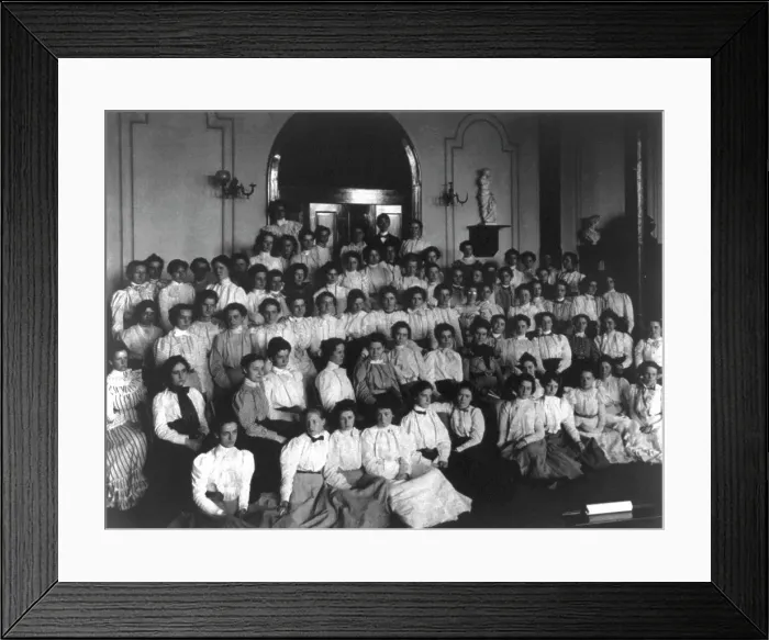 Framed Print : Washington, D.C. public schools - large group of Normal School students (girls), (1899?). Creator: Frances Benjamin Johnston Framed Print : Washington, D.C. public schools - large group of Normal School students (girls), (1899?). Creator: Frances Benjamin Johnston