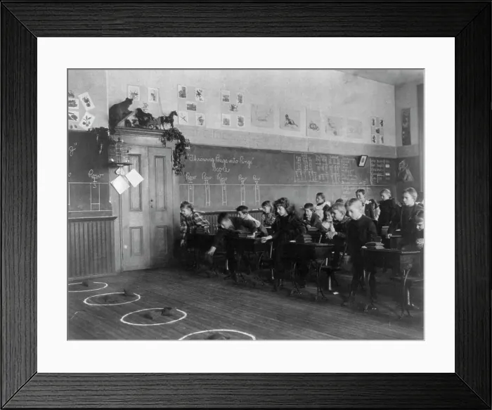 Framed Print : Washington, D.C. public schools - 3rd Division children tossing bean bags in ring, (1899?). Creator: Frances Benjamin Johnston Framed Print : Washington, D.C. public schools - 3rd Division children tossing bean bags in ring, (1899?). Creator: Frances Benjamin Johnston