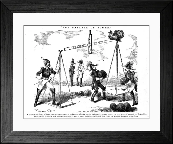 Framed Print : The Balance of Power, 1854. Creator: George Cruikshank Framed Print : The Balance of Power, 1854. Creator: George Cruikshank