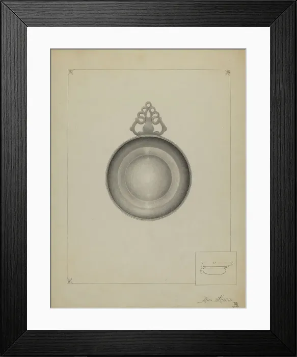 Framed Print : Pewter Porringer, 1935 / 1942. Creator: Louis Annino Framed Print : Pewter Porringer, 1935 / 1942. Creator: Louis Annino