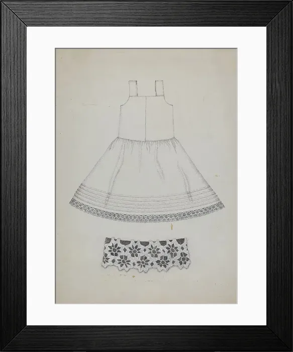 Framed Print : Doll's Cotton Petticoat, c. 1936. Creator: Evelyn Bailey Framed Print : Doll's Cotton Petticoat, c. 1936. Creator: Evelyn Bailey