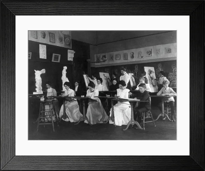 Framed Print : Washington, D.C. public schools - Eastern High students in art class, (1899?). Creator: Frances Benjamin Johnston Framed Print : Washington, D.C. public schools - Eastern High students in art class, (1899?). Creator: Frances Benjamin Johnston