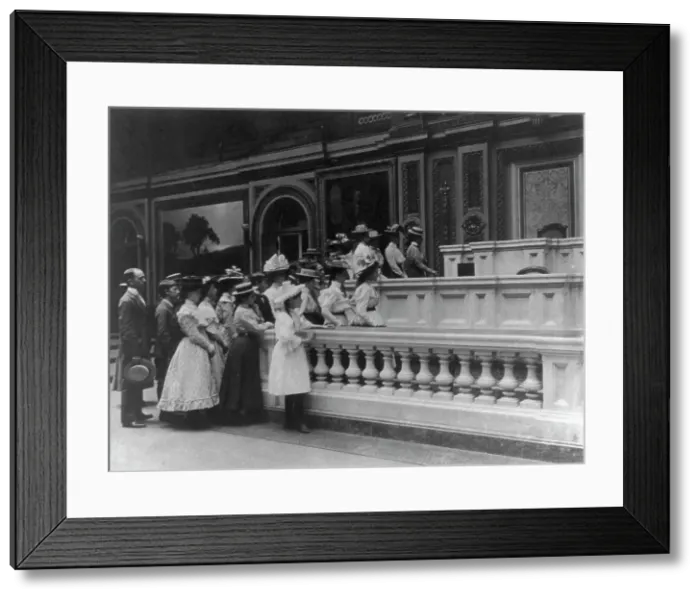 Framed Print : Washington, D.C. public schools - U. S. Capitol trip - standing at rostrum of Old House... (1899?). Creator: Frances Benjamin Johnston Framed Print : Washington, D.C. public schools - U. S. Capitol trip - standing at rostrum of Old House... (1899?). Creator: Frances Benjamin Johnston