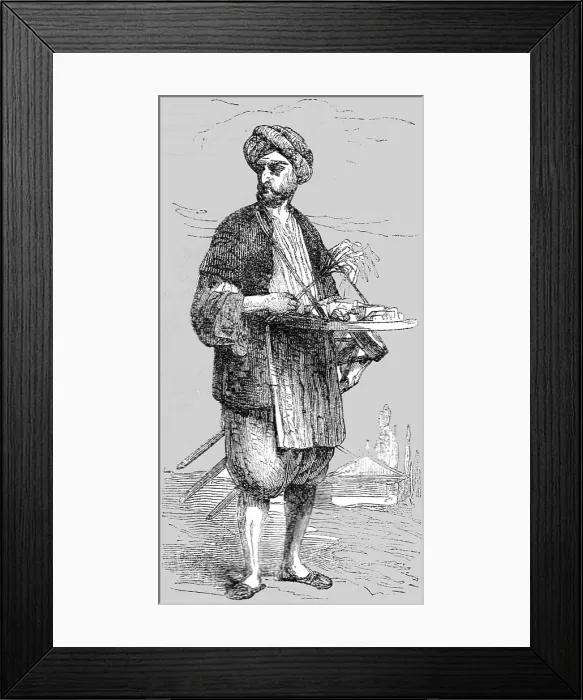 Framed Print : Dealer in Sweetmeats; Industrious Classes in Constantinople, 1854. Creator: Unknown Framed Print : Dealer in Sweetmeats; Industrious Classes in Constantinople, 1854. Creator: Unknown