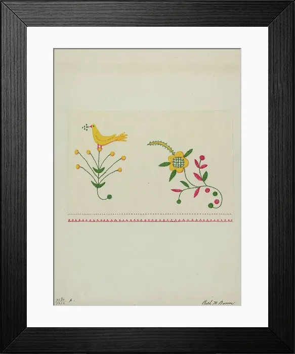 Framed Print : Table Scarf, c. 1937. Creator: Ruth M. Barnes Framed Print : Table Scarf, c. 1937. Creator: Ruth M. Barnes