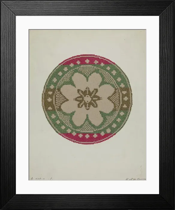 Framed Print : Coverlet, c. 1937. Creator: Ruth M. Barnes Framed Print : Coverlet, c. 1937. Creator: Ruth M. Barnes